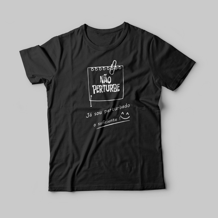Camiseta Masculina e Feminina Camiseta Preta Básica de Algodão Camiseta estampada Frases legais