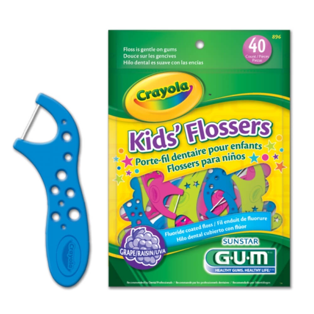 Flosser Infantil com cabo Crayola 40 unidades Fio dental com cabo