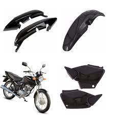 Kit Carenagem Titan 125 2000 2001 2002 2003 2004 Plástico Rabeta + Paralama + Tampas Laterais Cg na cor preto injetado