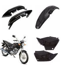 Kit Carenagem Titan 125 2000 2001 2002 2003 2004 Plástico Rabeta + Paralama + Tampas Laterais Cg na cor preto injetado