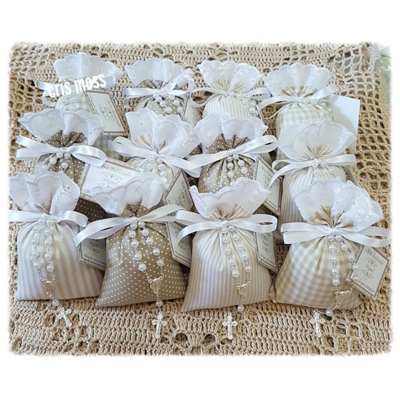 KIT Sachês Perfumados com Tag Personalizada para Lembrancinha de Batizado, Comunhão - Envio Rápido!