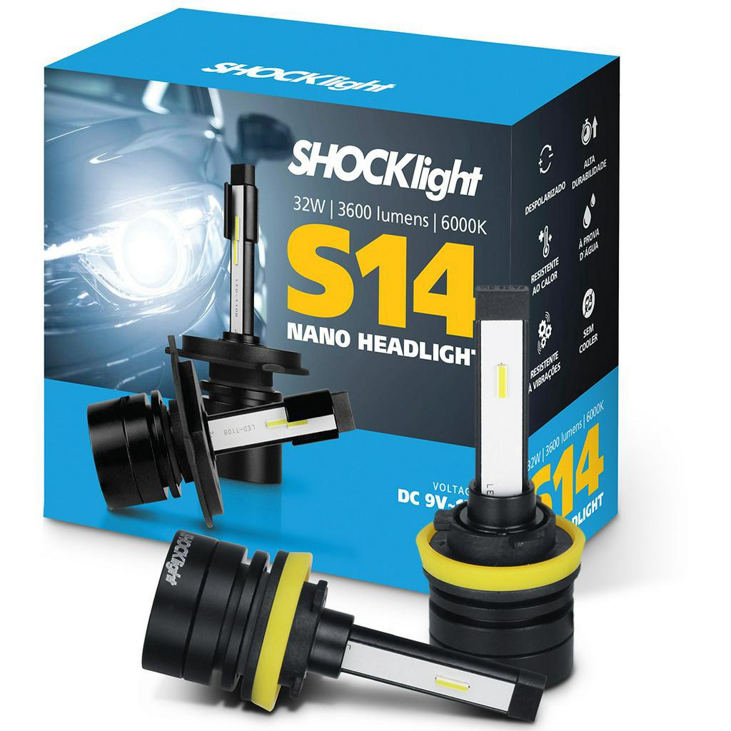 Lâmpada Super Led Mini Shocklight 32w S14 Nano H11 6000k em Oferta na Shopee
