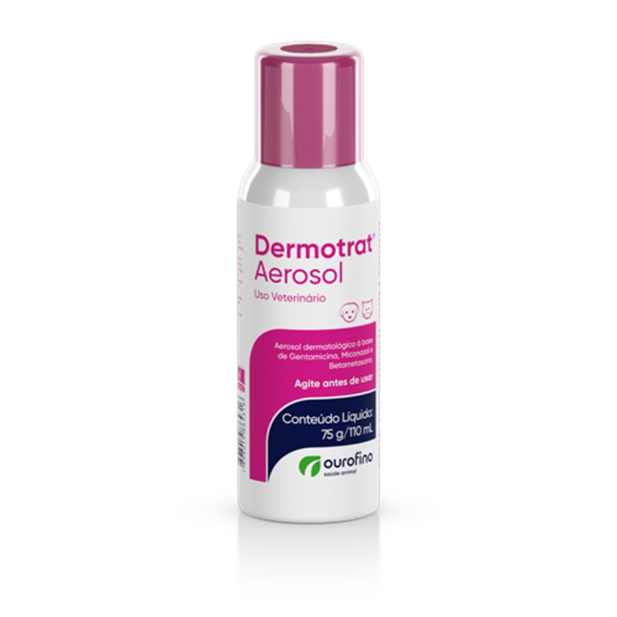 Dermotrat Aerosol Para Cães e Gatos Ourofino 110mL - Pets
