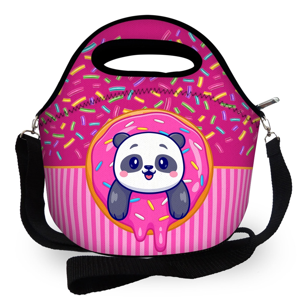 Super Bolsa Lancheira Térmica Escolar - Panda Docinho