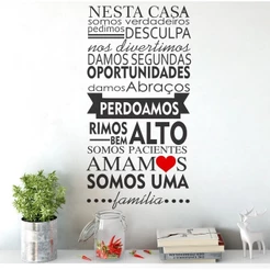 Adesivo Decorativo De Parede Frase Casa Coração Familia