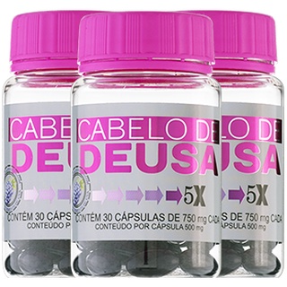 Cabelo de Deusa - 90 cápsulas - Cabelo, Pele e Unha - 17 vitaminas e minerais - óleo de semente de uva - Completo A-Z