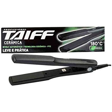 Chapinha Prancha Alisadora Taiff Clássica Cerâmica 180°C Bivolt Preta