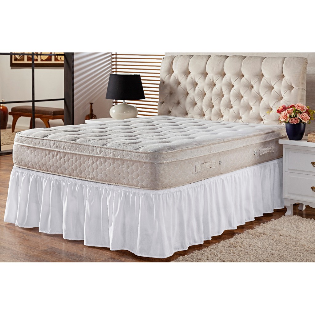 Saia Para Cama Box Tamanho Universal Casal Queen King Com elastico Toda a volta Elegante Quarto Facil de lavar Secar