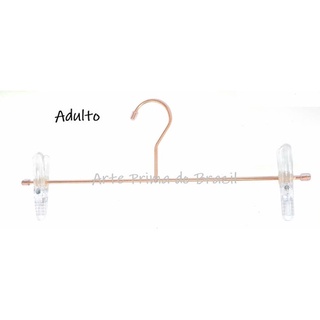 10 Cabides Adulto Rose Gold Com Prendedor Premium P/ Loja, Revenda