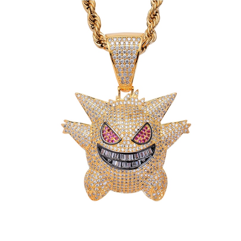 Colar de Cobre com Zircônia Masculino / Corrente Estilo Hip-Hop para Presente / Bijuteria