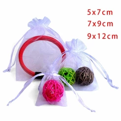 Saco Organza Saquinho 7x9 Branco 100un ou 50 un embalagem pra festas casamento aniversário tamanhos 5x7 7x9 9x12 10x15