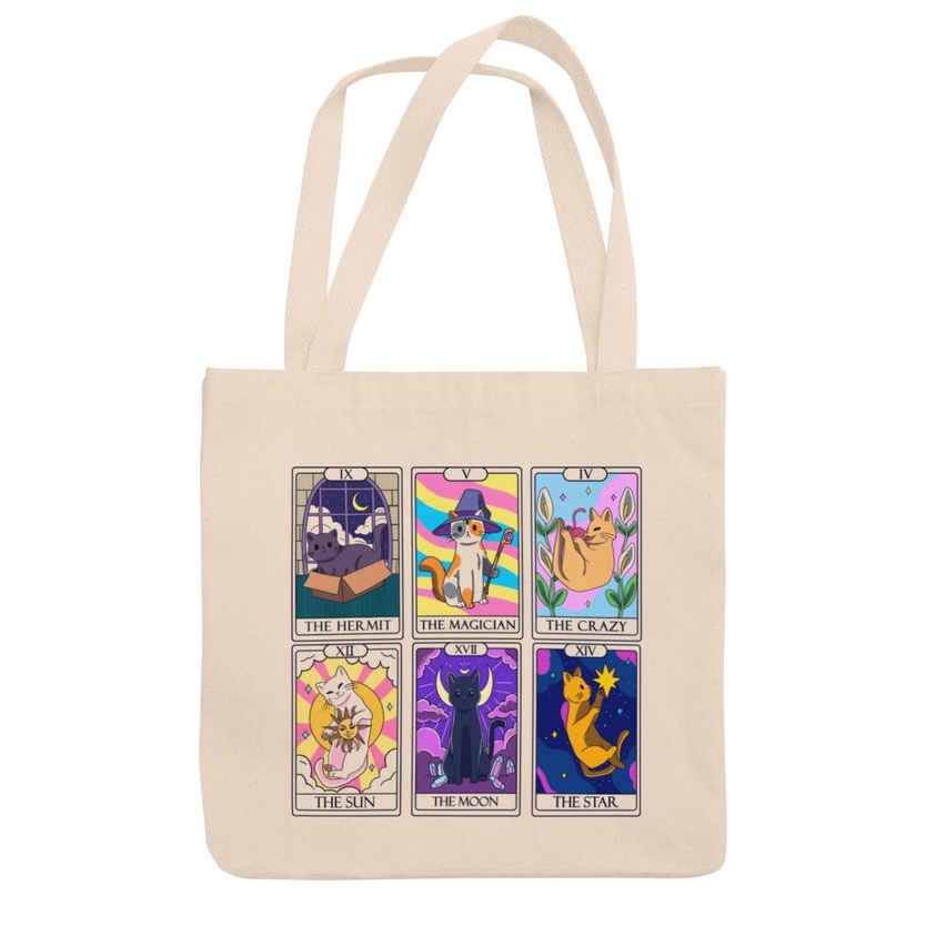 Bolsa Sacola Ecobag Com e Sem Zíper Cartas de Tarot Gatinho Fofinho Místicos Esotérico 362.7 em Oferta na Shopee
