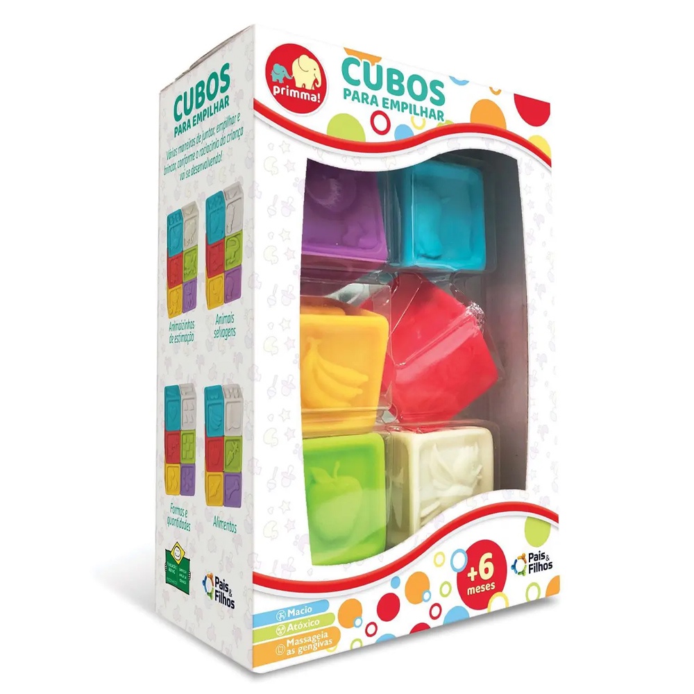 Cubos Para Empilhar Macio Para Bebe +6 Meses Pais e Filhos em Oferta na Shopee