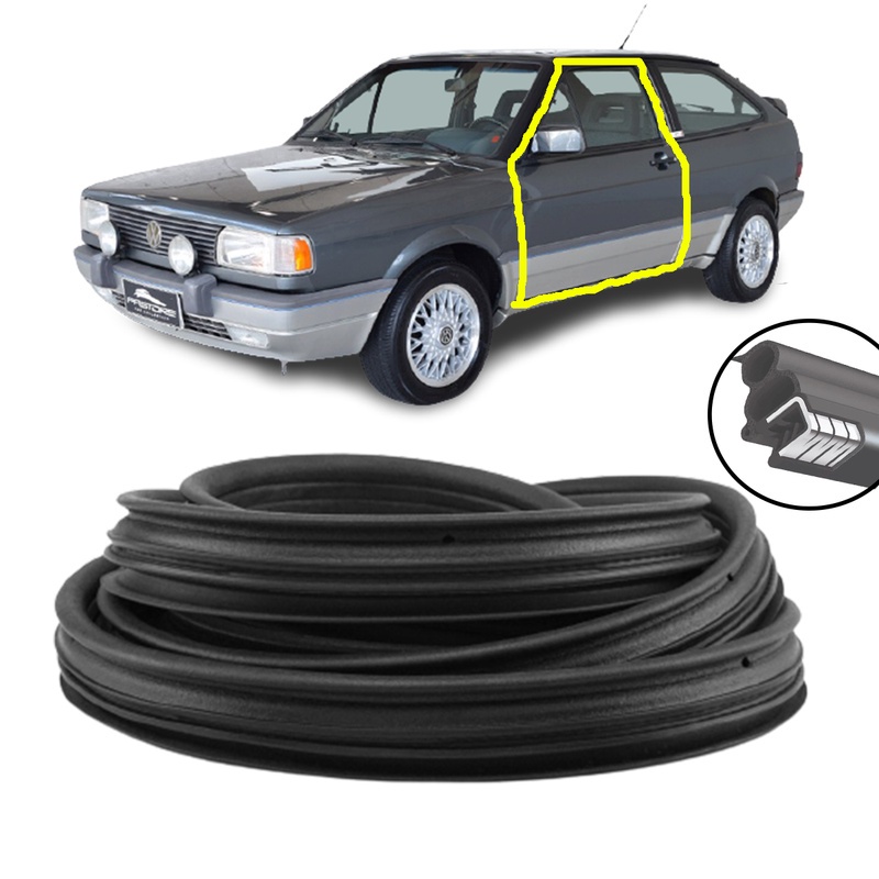 Borracha Vedação Portas Gol GTI GTS Parati Saveiro Voyage G1 Quadrado 1980 1981 1982 1983 1984 1985 1986 1987 1988 1989 1990 1991 1992 1993 em Oferta na Shopee