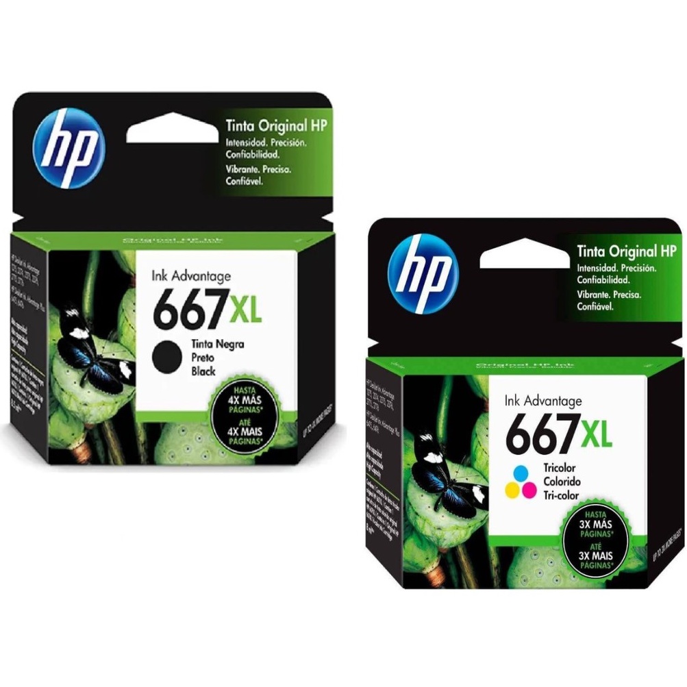 Cartucho Hp 667 Xl 667xl Original Preto E Colorido 2516 3516 deskjet ...