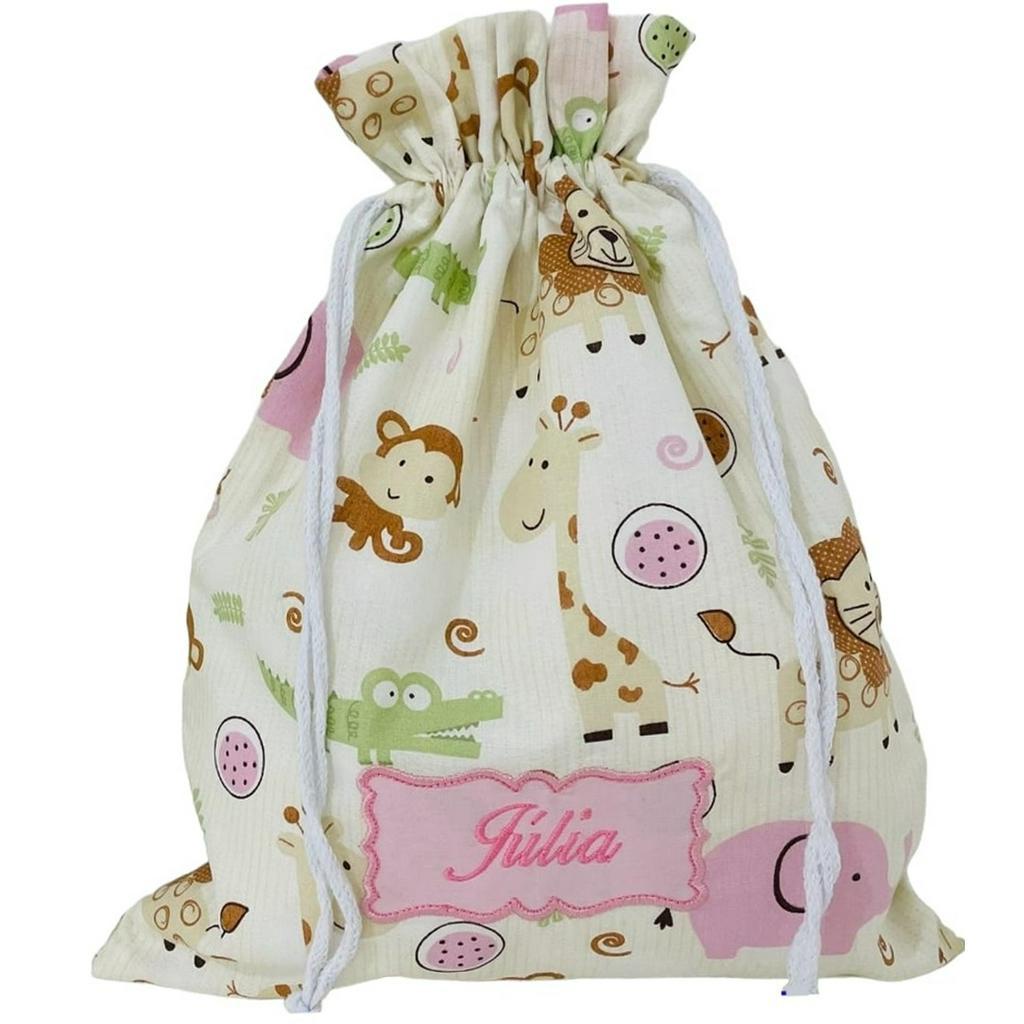 Saquinho tecido Impermeável  Roupa limpa/ suja creche escolinha viagem Maternidade - Personalizado em Oferta na Shopee