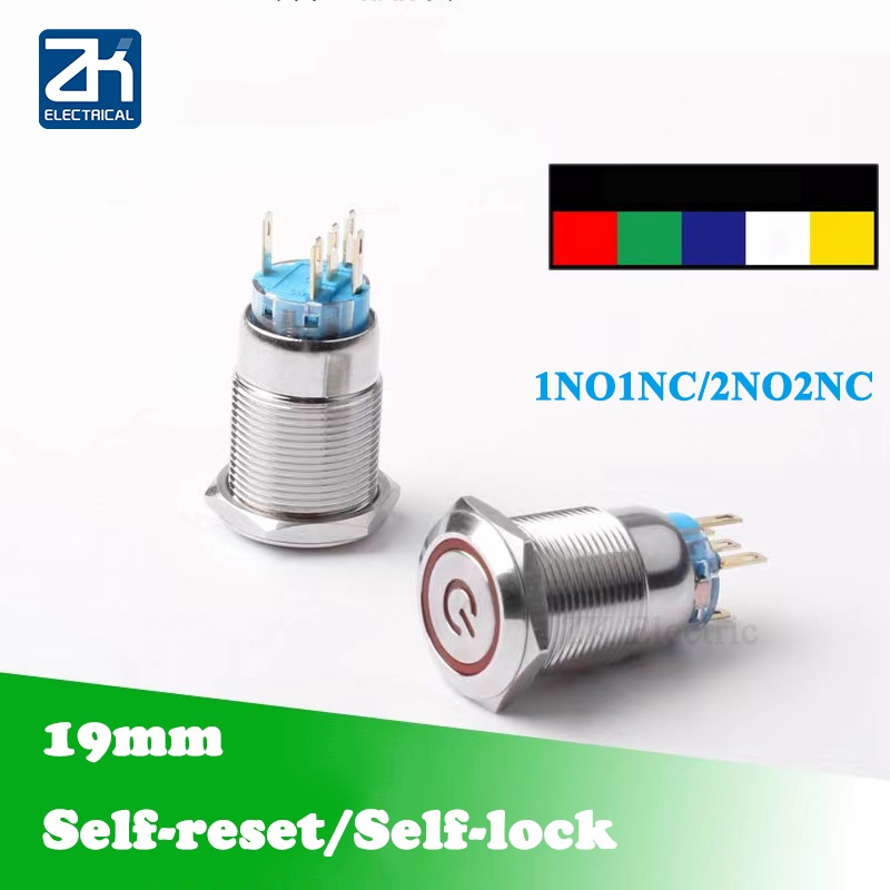 Interruptor De Botão De metal Redondo Com Claro LED À Prova D'água IP66 ...