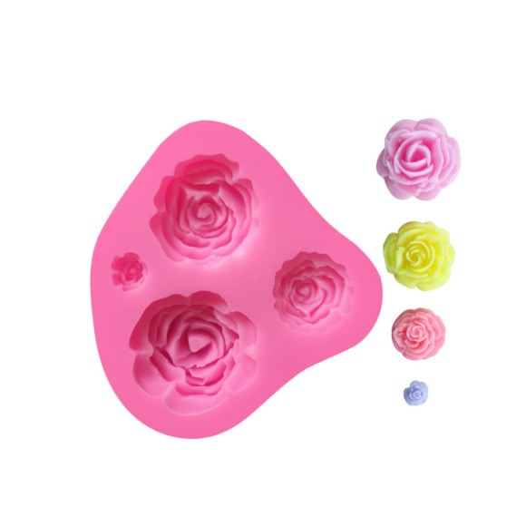 Molde de Silicone Mini Rosas - Flor Rosa - Roseira - Botão de Rosa - Molde de Silicone para Artesanato e Confeitaria