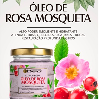 Óleo de Rosa Mosqueta Extra Virgem Clareador Pele e Cabelos  - 200 ml em Oferta na Shopee