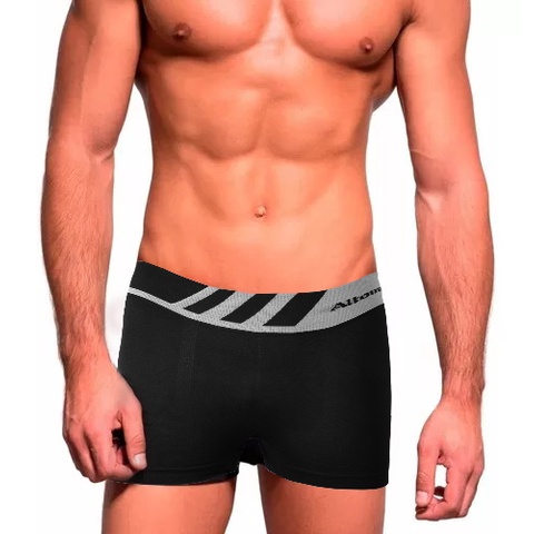 Kit 5 Cuecas adulto boxer lisas ou listradas sem costura sortidas microfibra Presente Dia dos Pais