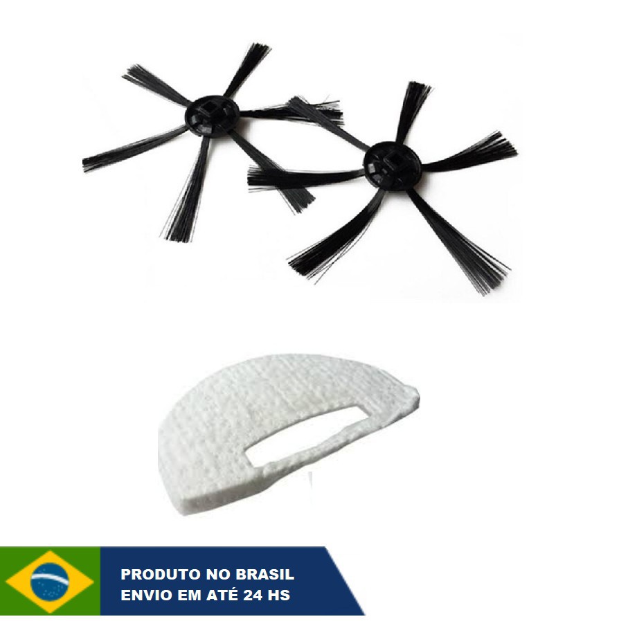 1x Kit Completo Escova E Filtro Robô Aspirador Multilaser Mondial W100 Wap  W100 / Mondial RB01 / Multilaser HO041 / Oba | Shopee Brasil