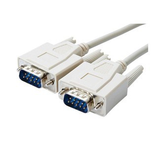 Cabo Serial Null RS232 DB9 Macho x Macho. Tamanho: 1,8 metros. Cor: Bege. Conectores: 1 serial db9 macho x 1 x serial db