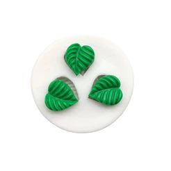 Molde de Silicone Micro Folhinhas Miudinhas para Apliques Mini Folhas para Biscuit e Confeitaria