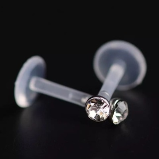Piercing Bioplast Tragus, boca Labret Pt De Luz Aço  Zirconia - 1 unidade em Oferta na Shopee