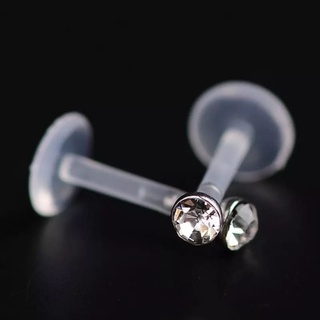Piercing Bioplast Tragus, boca Labret Pt De Luz Aço Zirconia - 1 unidade
