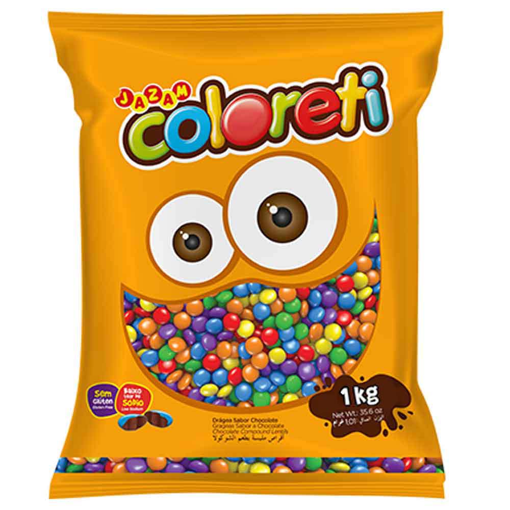 Mini Confeito Chocolate Coloreti 1,01kg - Jazam