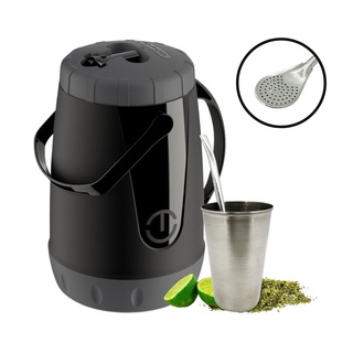 Kit Tereré Completo Garrafa Térmica 2,5L Copo Cuia De Inox 200ml Bomba Lisa