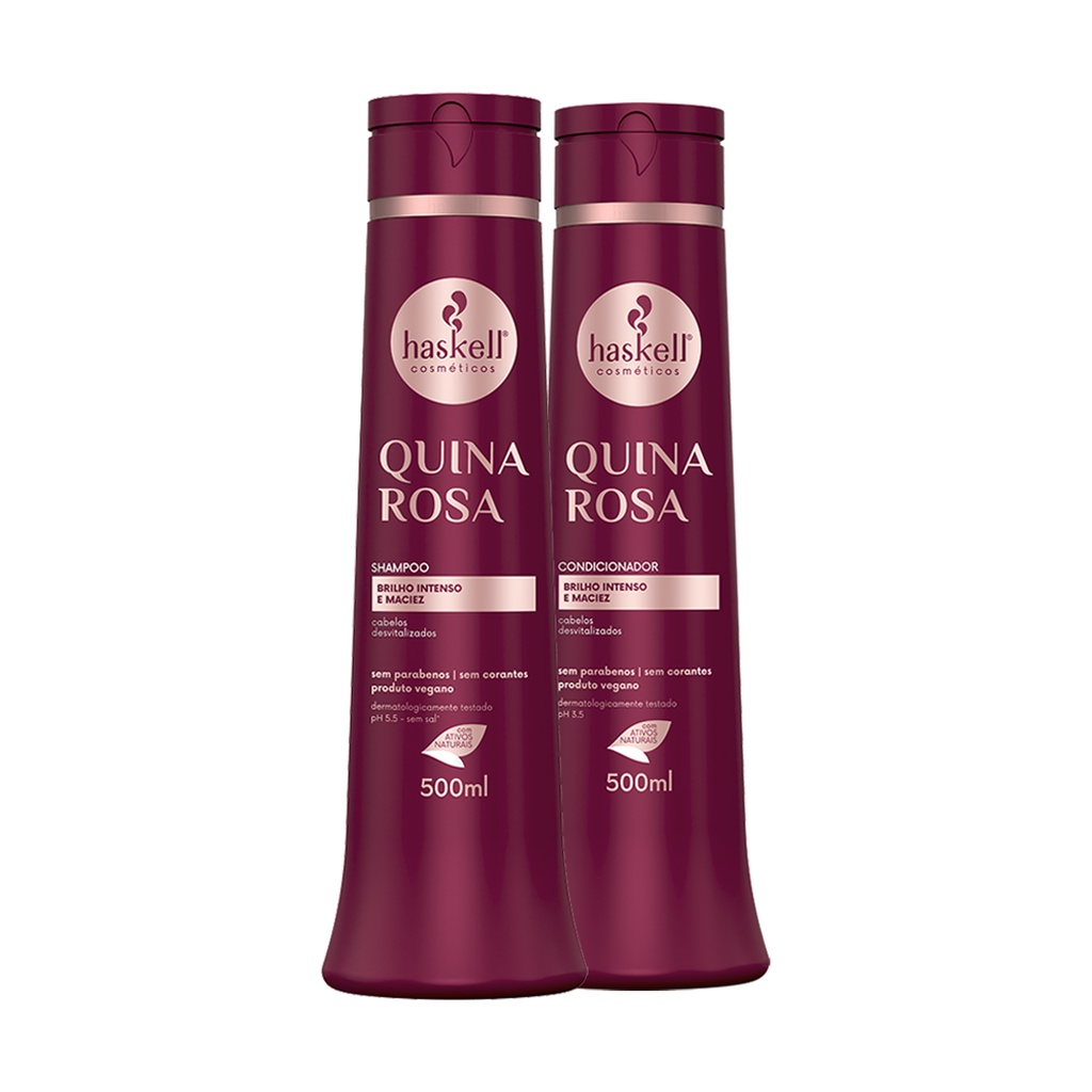Kit Haskell Quina Rosa Shampoo e Condicionador  500ml