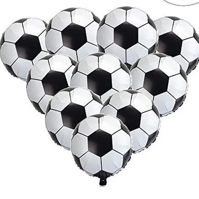 Kit 20  Bola de Futebol Metalizado Balão Bexiga  P/ Festa Preto e Branco