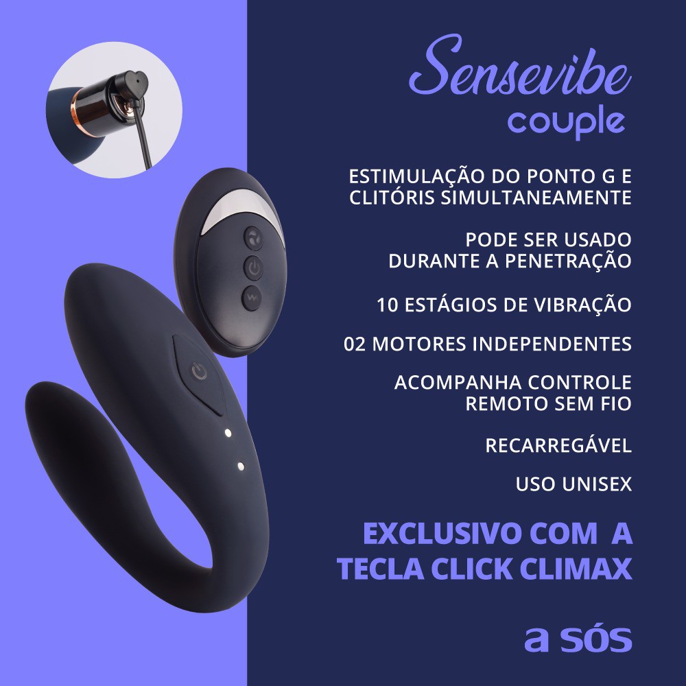 Vibrador Recarregável Sensevibe Couple original para casal
