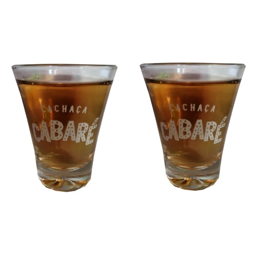 Kit 2 Copos De Dose Cachaça Cabaré 60ml