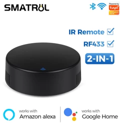 SMATRUL Tuya WiFi Inteligente RF433Mhz IR Controle Remoto Para Ar Condicionado TV Cortina Rolo Obturador De Voz App Vida Alexa Inicial Do Google Yandex Alice