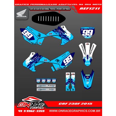 Kit Adesivos Gráficos Motocross Personalizados Honda Crf 230 0.30mm espessura