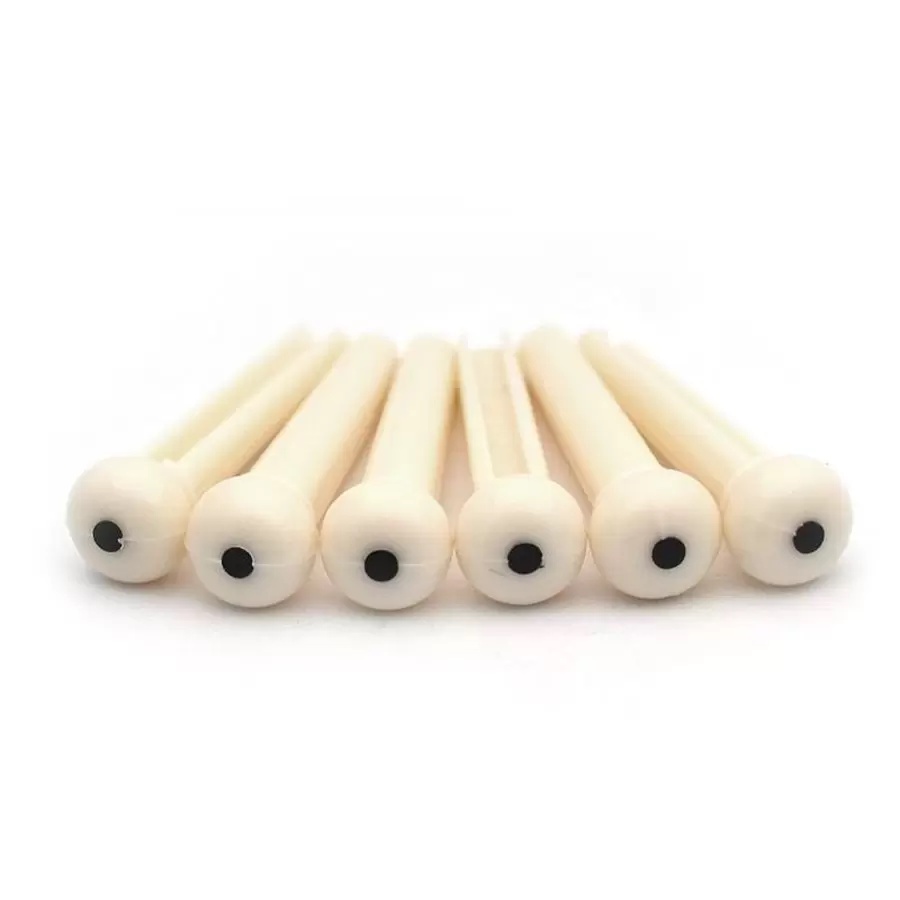 PINO DE CORDAS PARA VIOLÃO E GUITARRA BRANCO KIT COM 6 UNIDADES