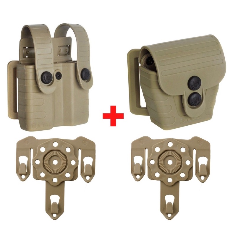 Kit Porta Carregador & Porta Algema Tab Lock + Strike 3 Pontas - Coyote