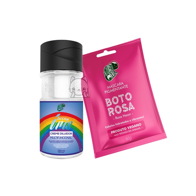 Kit 1 Boto Rosa Mini 60g + 1 Diluidor 150ml - Kamaleão Color