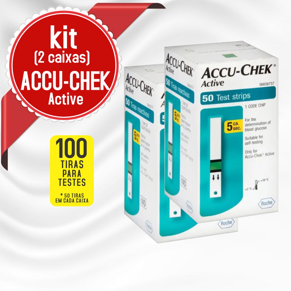 Kit 2 Caixas Tiras Para Medição De Glicemia Accu Chek Active Com 50 Unidades Cada Shopee Brasil 1395