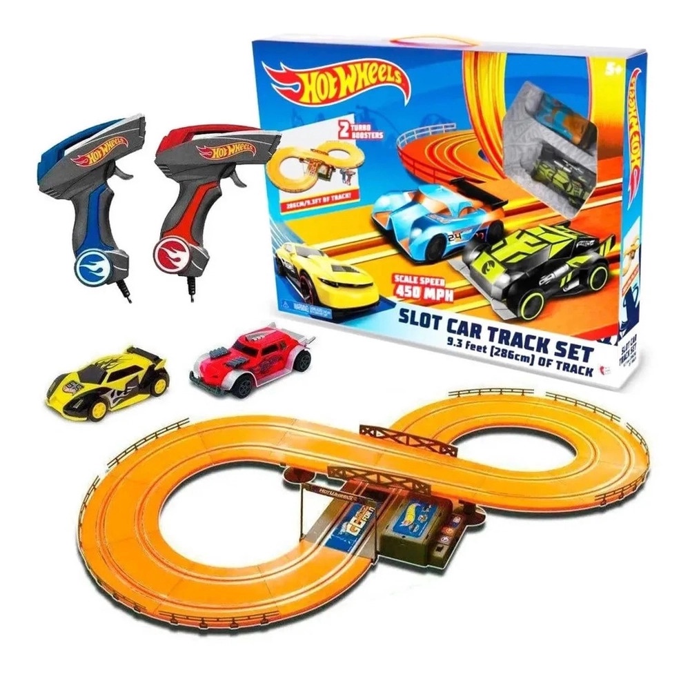 Autorama Hot Wheels Slot Car Track Set com 2 Carrinhos e Controle
