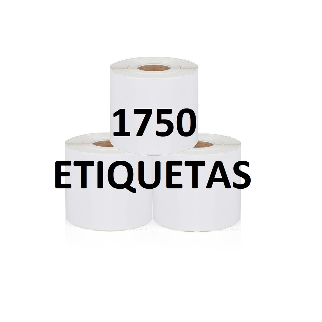 1750 Etiqueta Termica Adesiva com serrilha 10x15 - 5 rolos (350 Un Cada Bobina) não necessita de ribbon
