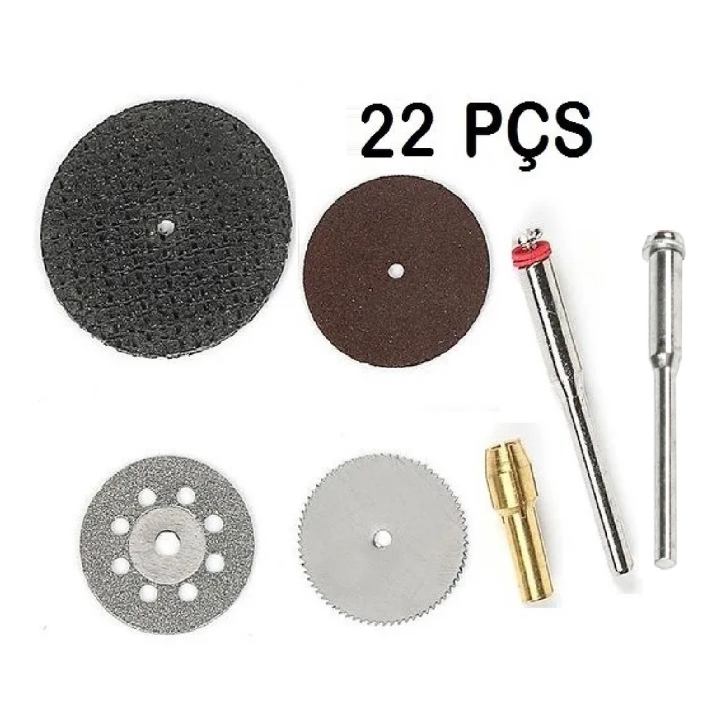 Kit Disco Lixa Serra Corte Dremel Retifica 22pçs W G06