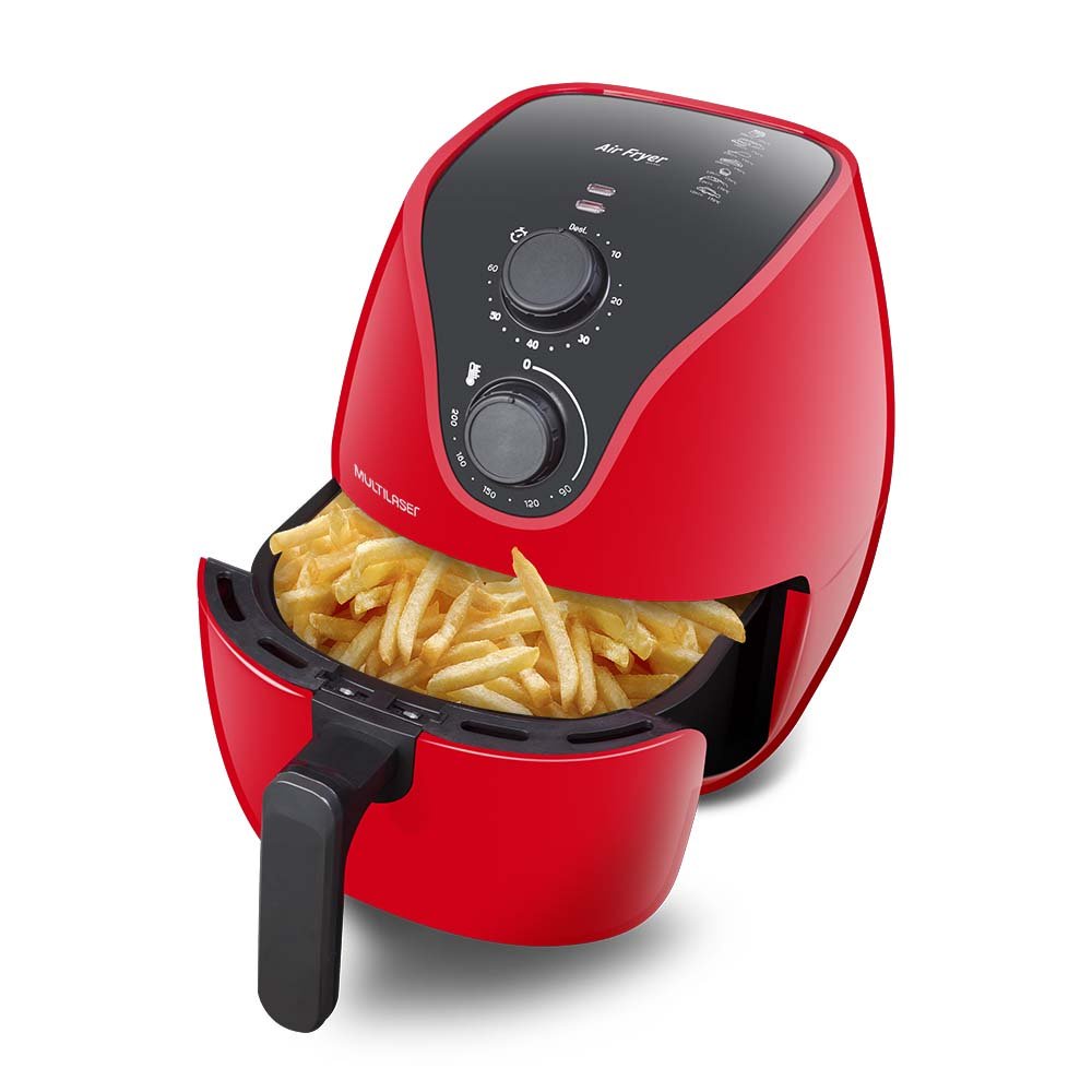 Fritadeira Elétrica Air Fryer 4L 220V 1500W Multilaser Vermelha - CE084