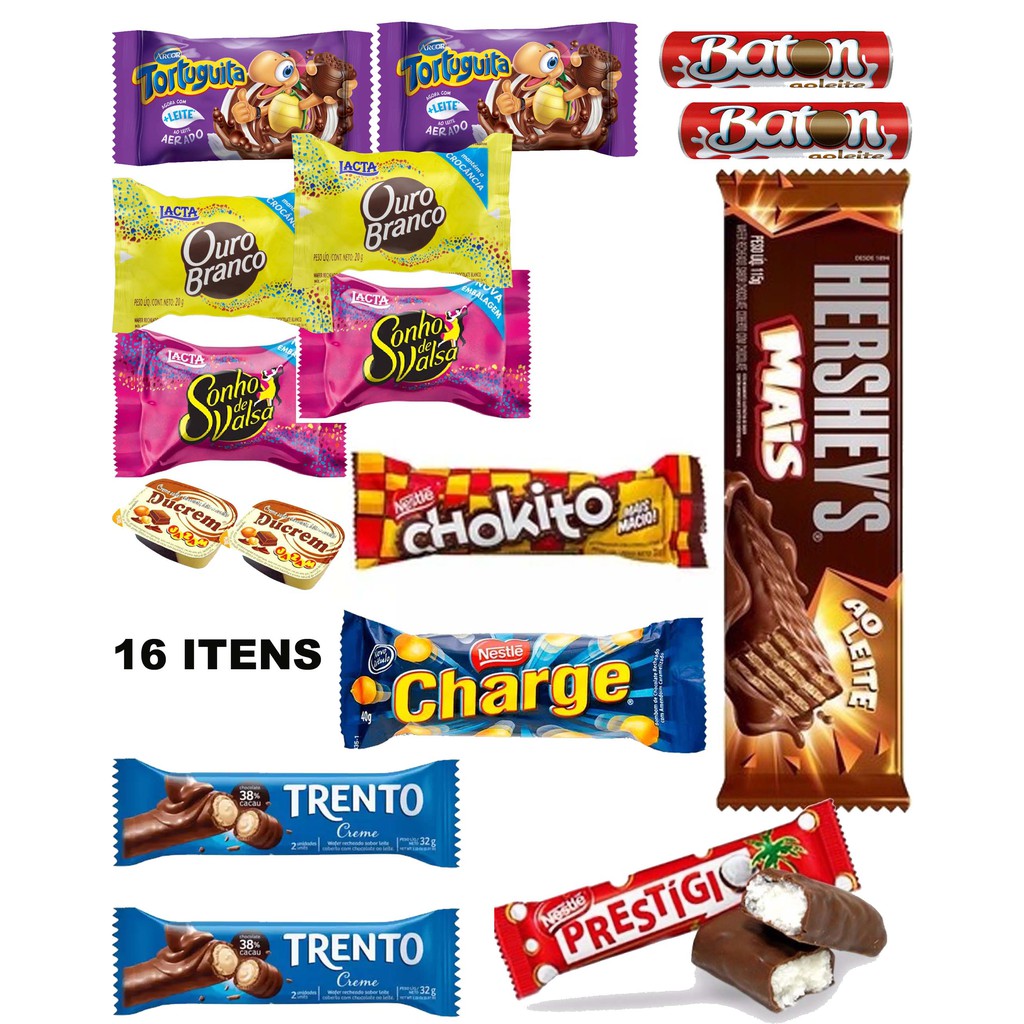 Kit de chocolates diversos, bombom 16 itens BeeCost