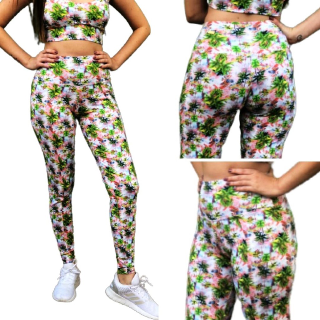 Calça Legging Fitness Feminina Estampada tecido Poliamida+Elastano Ginástica Academia Dia-a-Dia marca CiaMar Biquinis