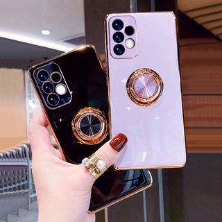 Capa Luxo Metalizada Com Anel De Suporte Para Samsung Galaxy A52 , A72 , A53 , 5G , A42 , A32 , Note 20 , UItra , A 53
