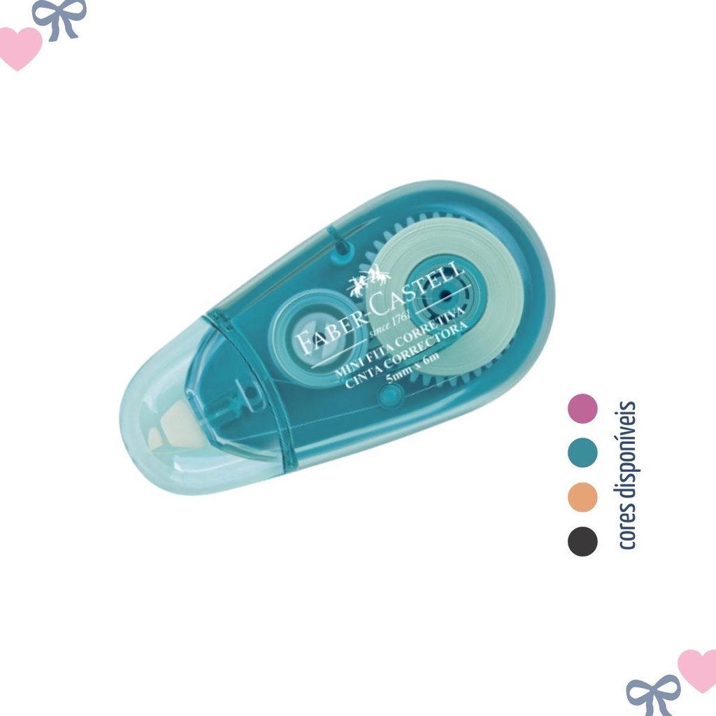 Mini Fita Corretiva Faber Castell Colorida Secagem Rápida 5mmx6m