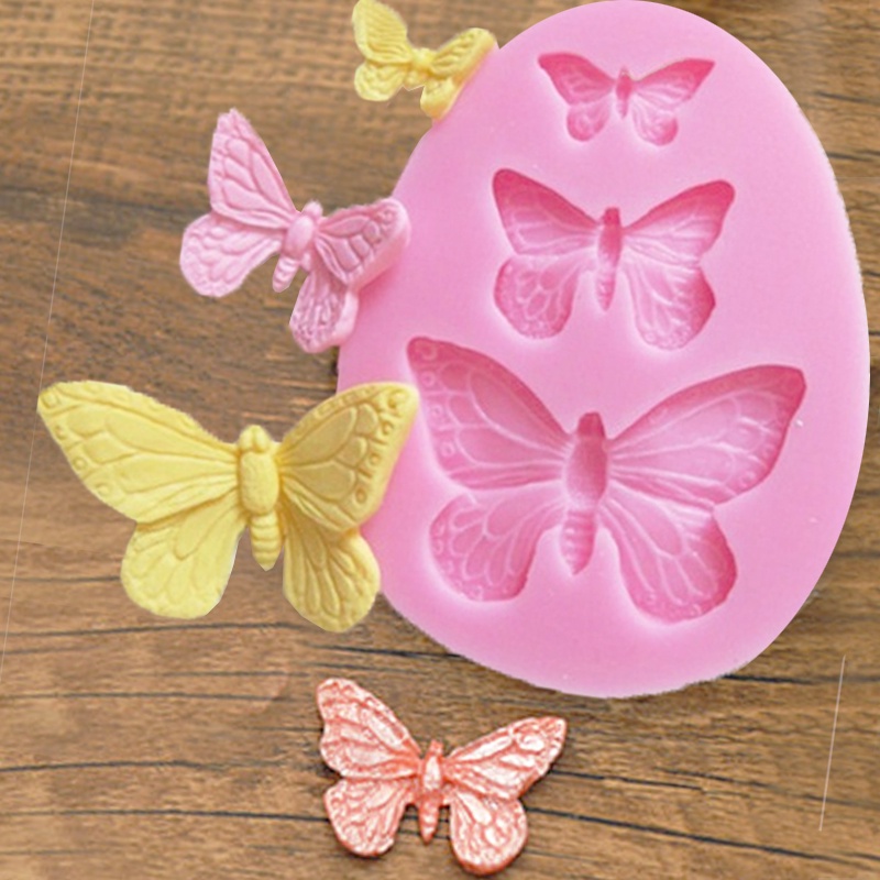 Molde De Borboleta Acessórios De Cozimento De Silicone 3D DIY Açúcar Artesanato Cortador De Chocolate Fondant Ferramenta